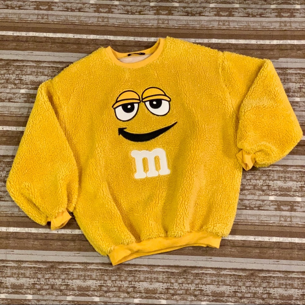 Miuco Embroidered Yellow M&M Teddy Bear Sweater
